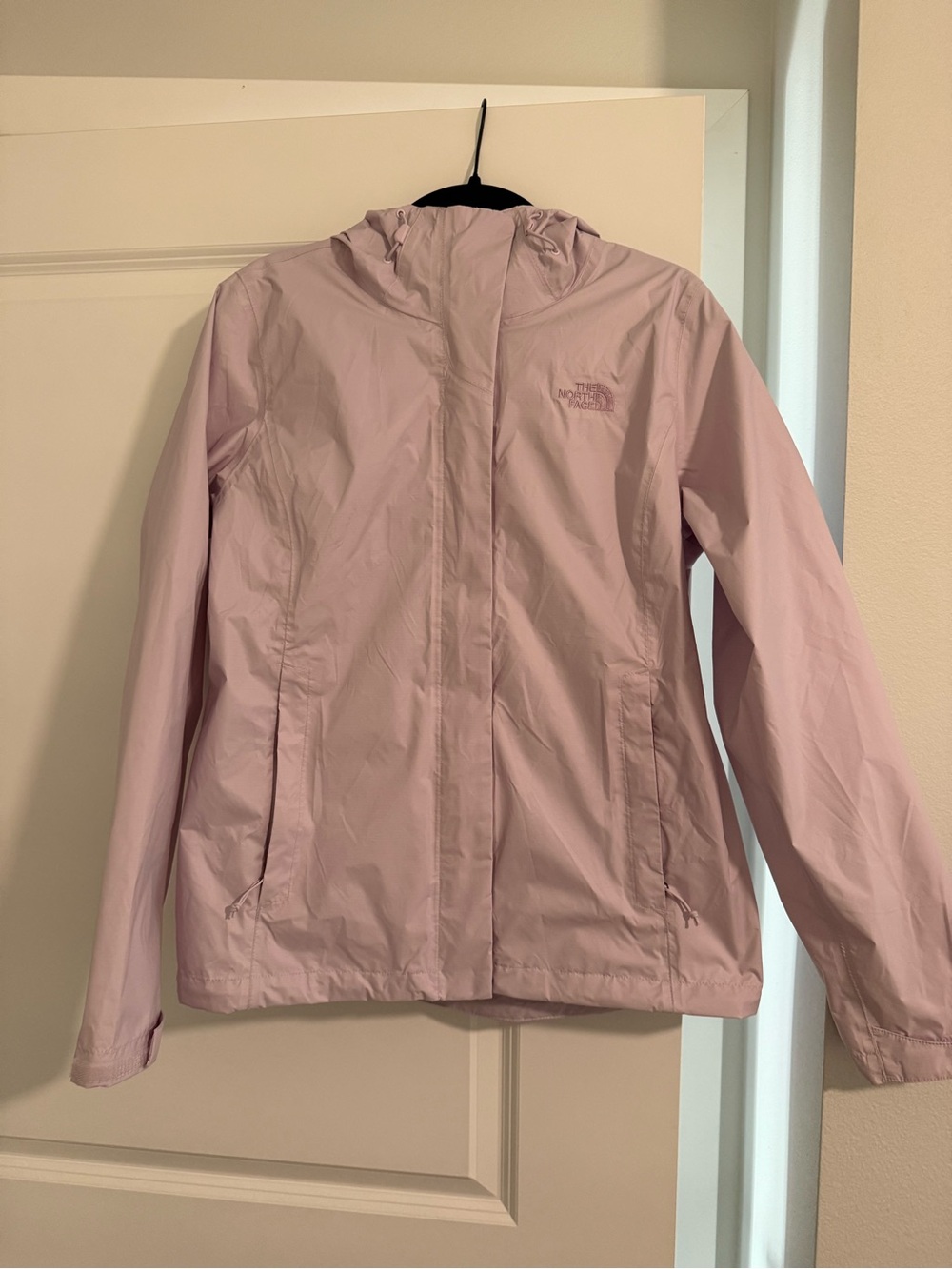The North Face Women's Light Pink Hooded Rain Coat